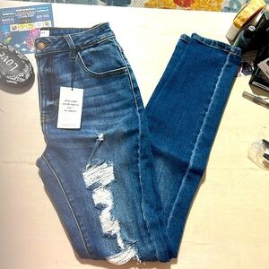 Encore high-rise‎ destroyed skinny jeans